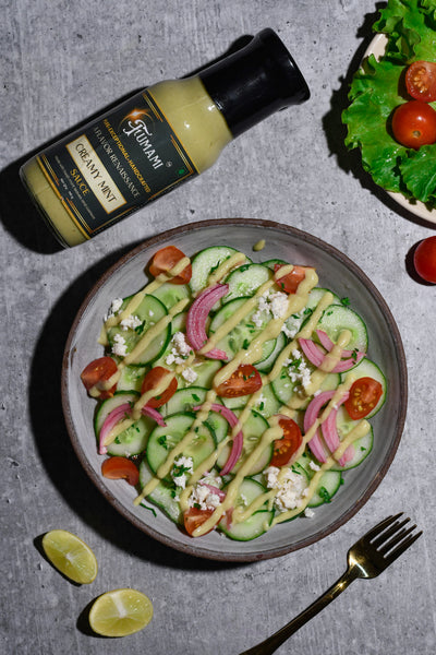 Cucumber, Cherry Tomato & Feta Salad with Fumami Creamy Mint
